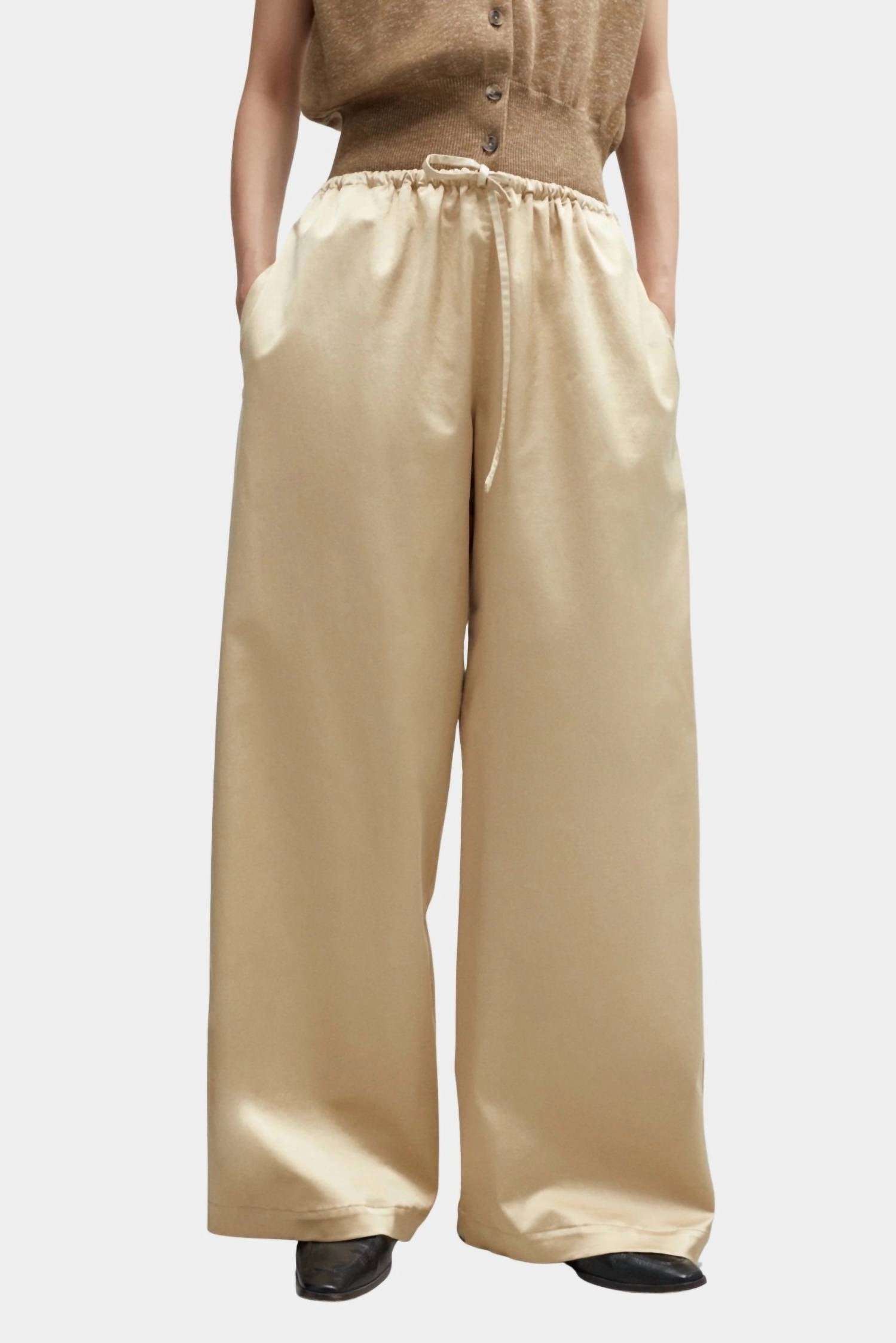 Cordera - Satin Drawstring Pants