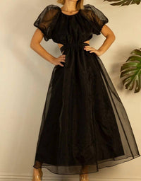 Mulla - Organza Puff Sleeve Long Dress