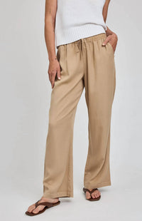 Gentle Fawn Gabriel Wide Leg Pants in washed khaki - women's pants - detail view