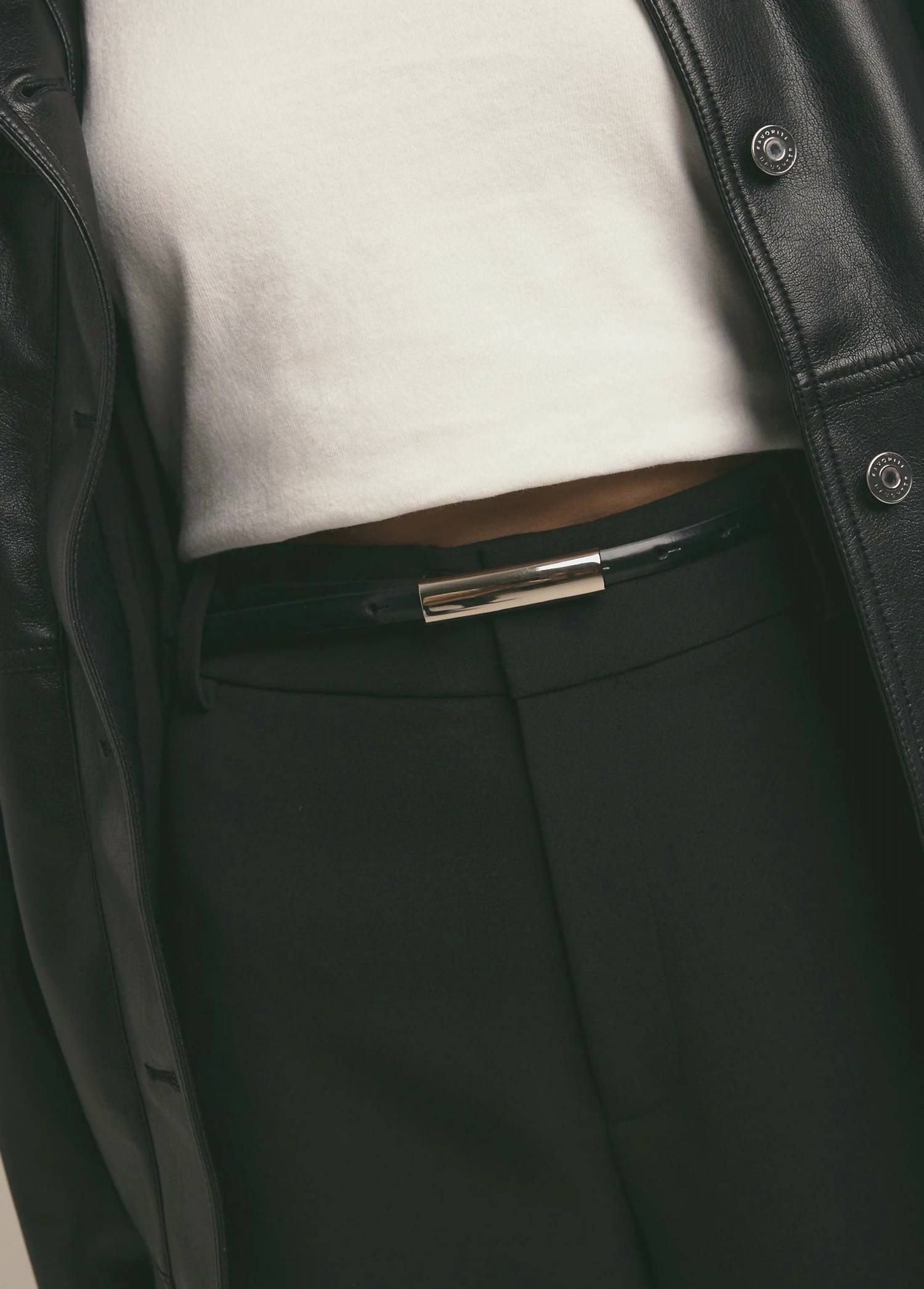 Favorite Daughter Women's Leather Lady Belt in black silver - women's accessory - alternate view