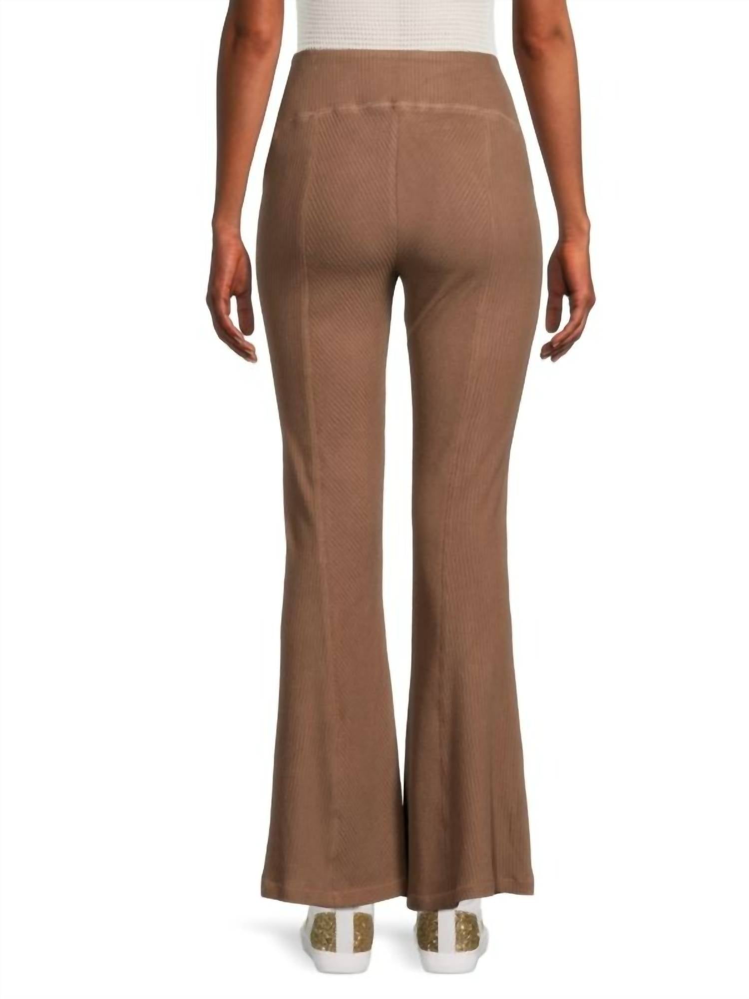 Area Stars - Ribbed Flare Pull On Pants