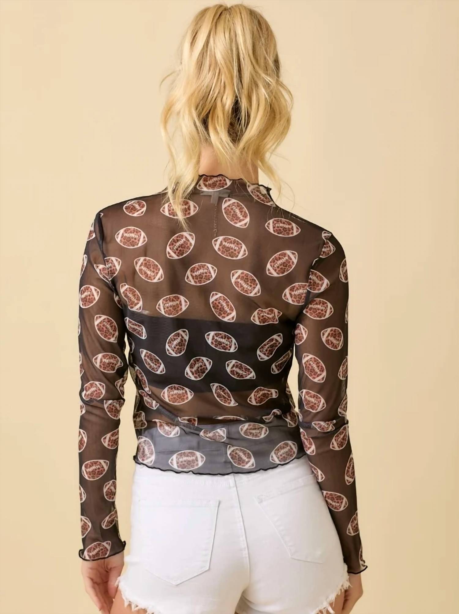 Mainstrip - Leopard Football Mesh Top