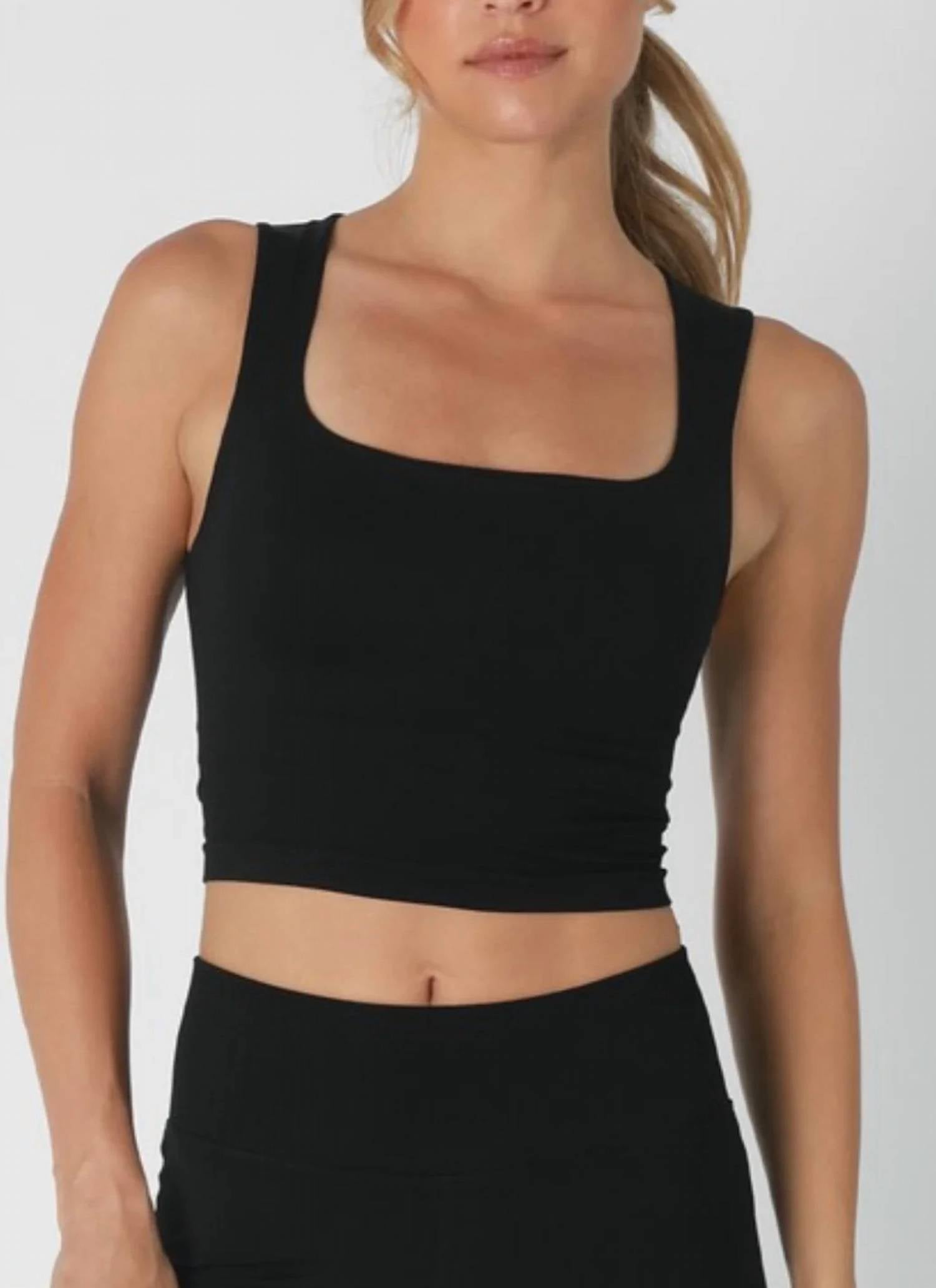 Nikibiki - Clean Line Square Neck Crop Top Tank