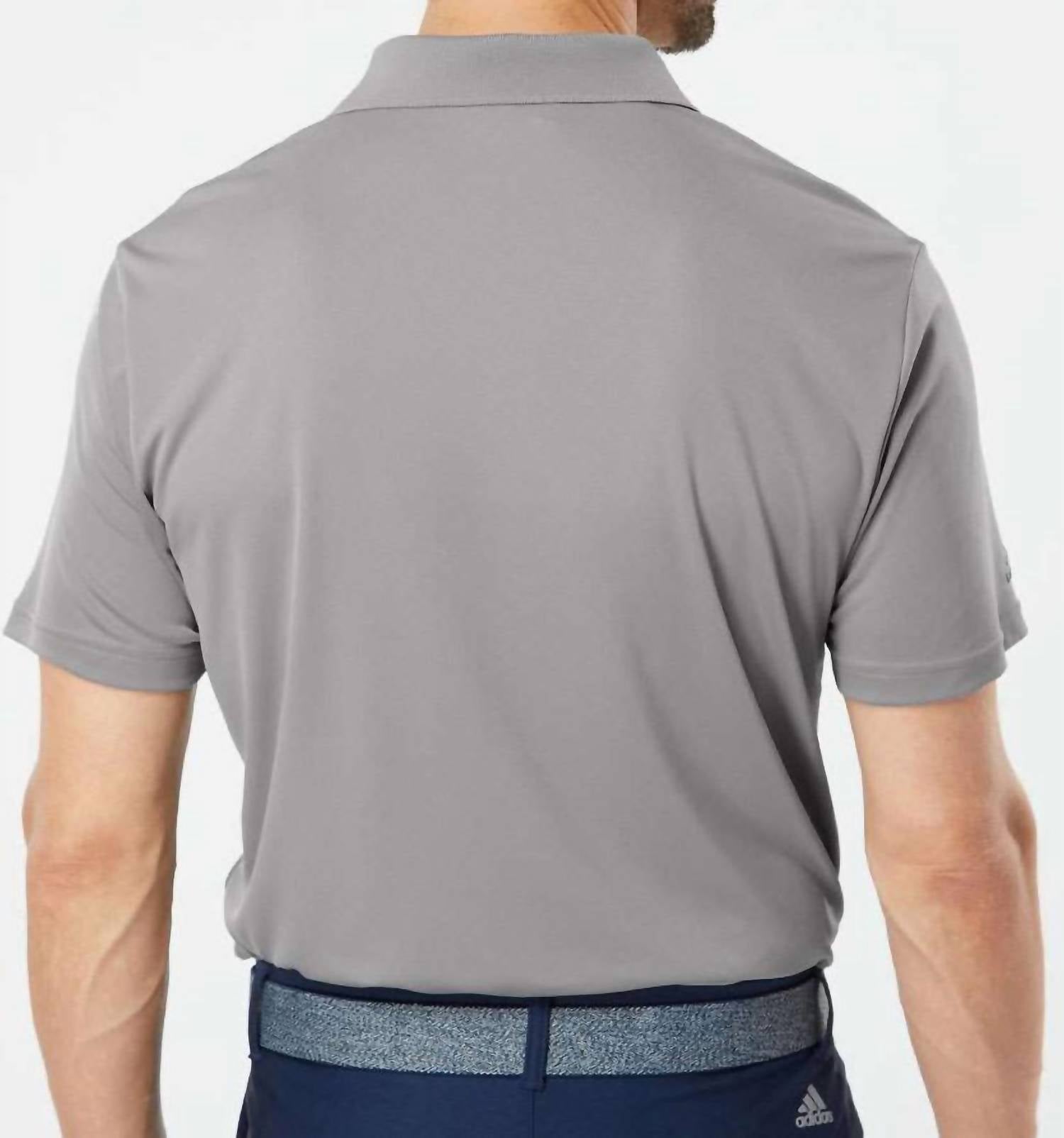 adidas Men's Performance Sport Polo in grey - men's shirt - detail view