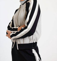 Brodie Cashmere - Valerie Stripe Bomber Jacket