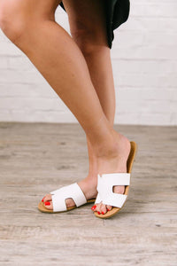 Qupid Women's Sadie Slides in white - women's sandal