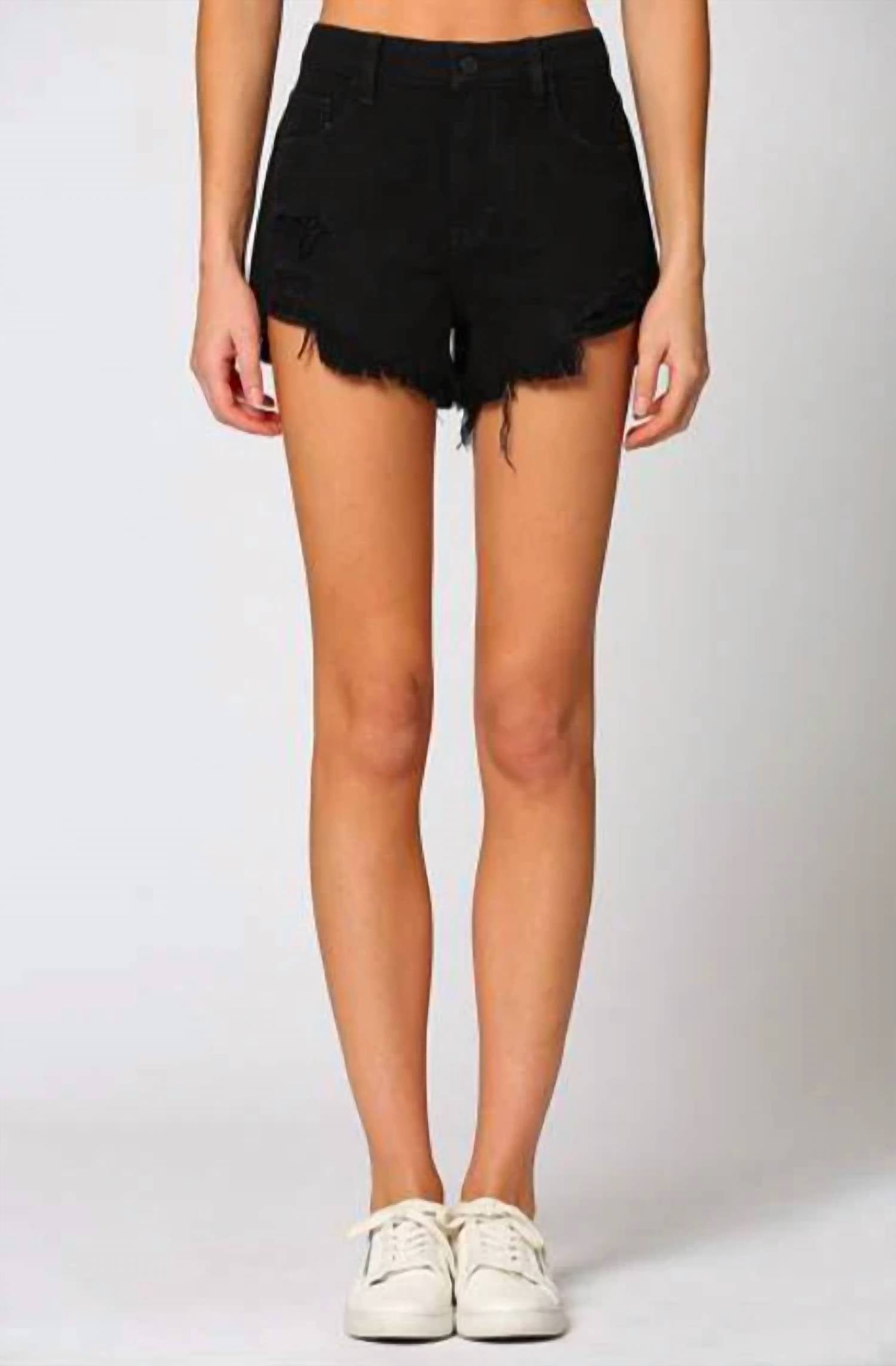 Hidden - Finn High Rise Distressed Jean Shorts