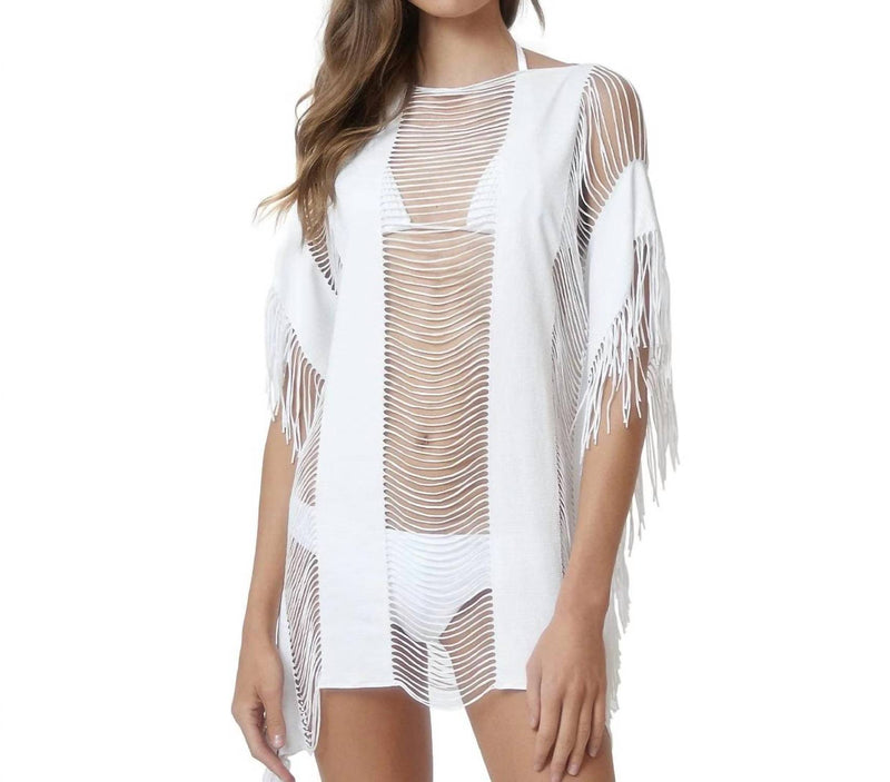 PQ Swim Water Lily Monique Cover Up in white - women's swimwear