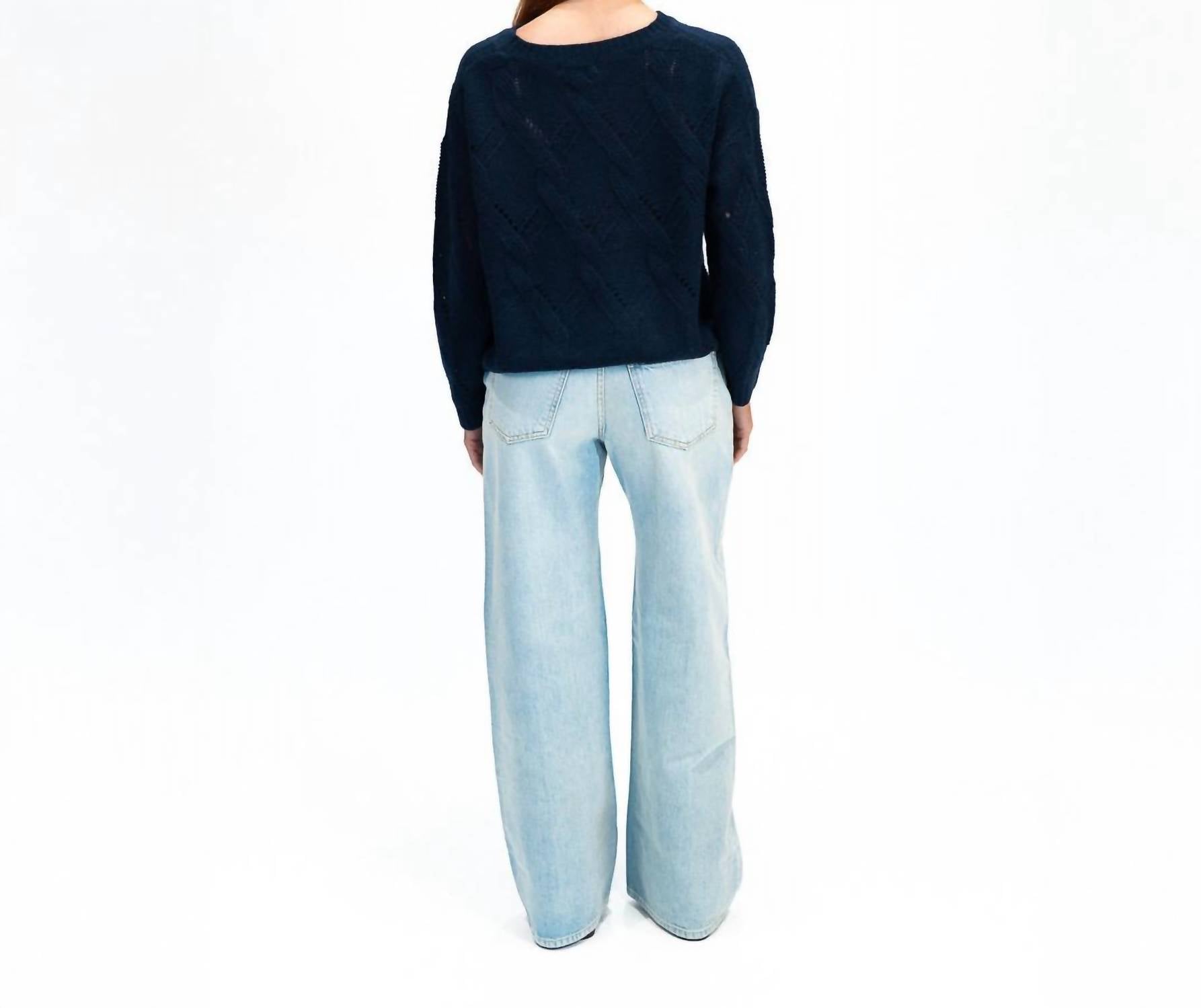Sablyn - Gia Slouchy Cable Knit Crewneck Sweater