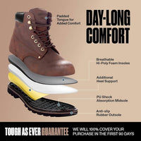 EverBoots Men's Tank Steel Toe Lace-up Work Boots in brown - men's boots - alternate view
