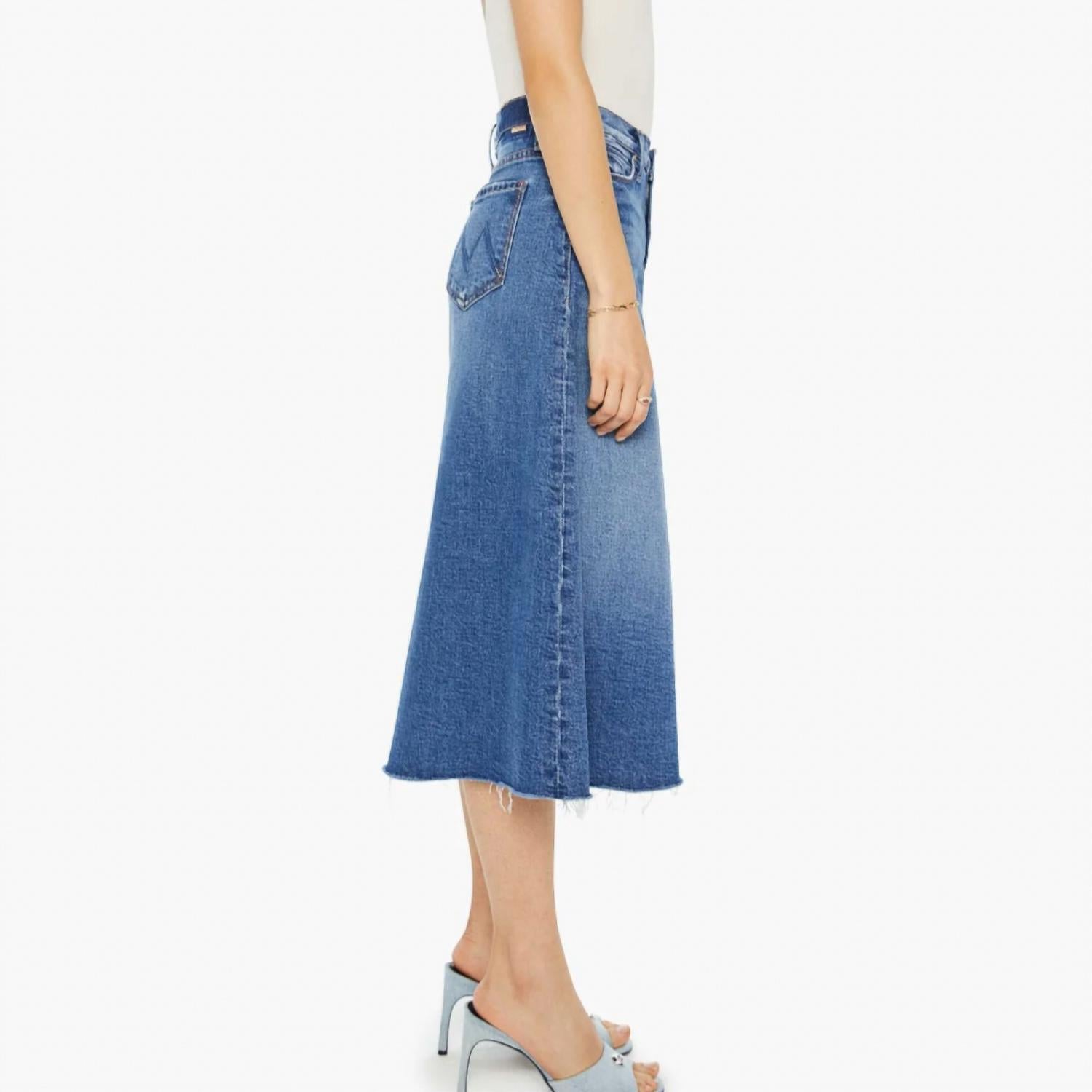 Mother - The Circle Midi Fray Skirt