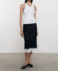 Enza Costa - Hammered Satin Slip Midi Skirt