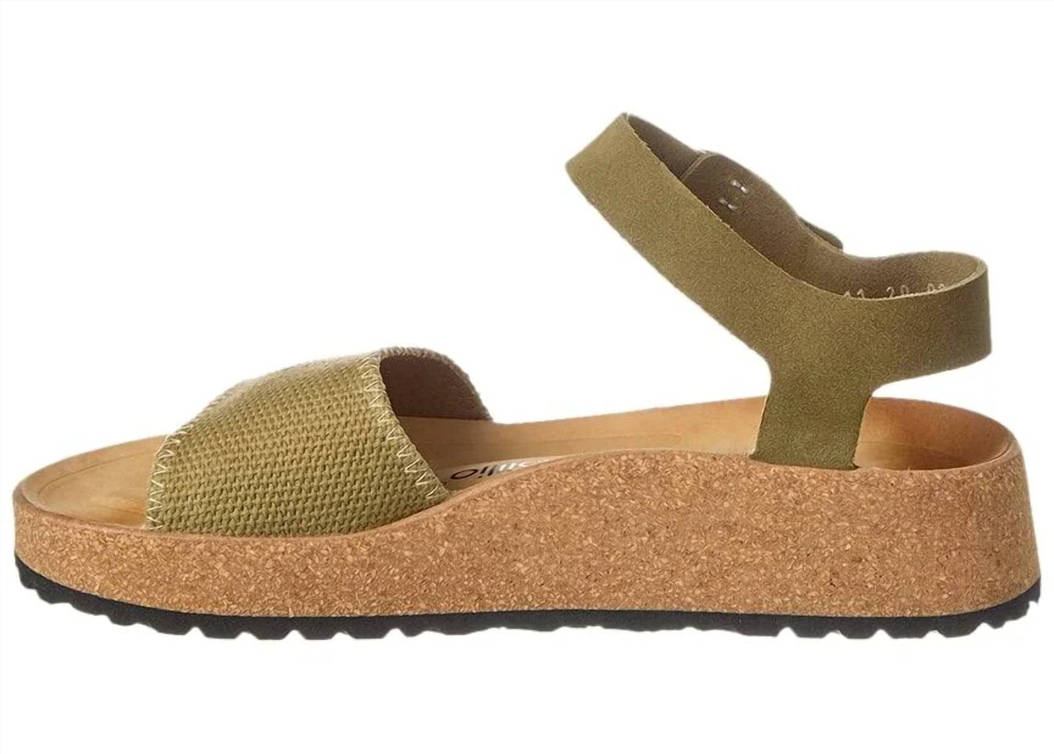 BIRKENSTOCK WOMEN GLENDA SANDAL in khaki - women's sandal - detail view