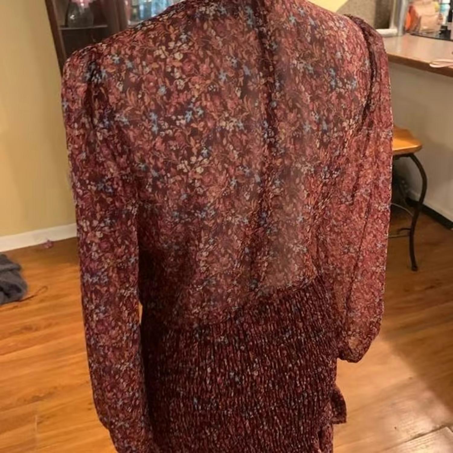 Dress Forum - Floral Ruffled Hem Smocked Mini Dress