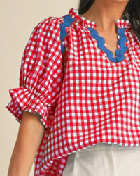 Anniewear - Gingham Ric-Rac Top