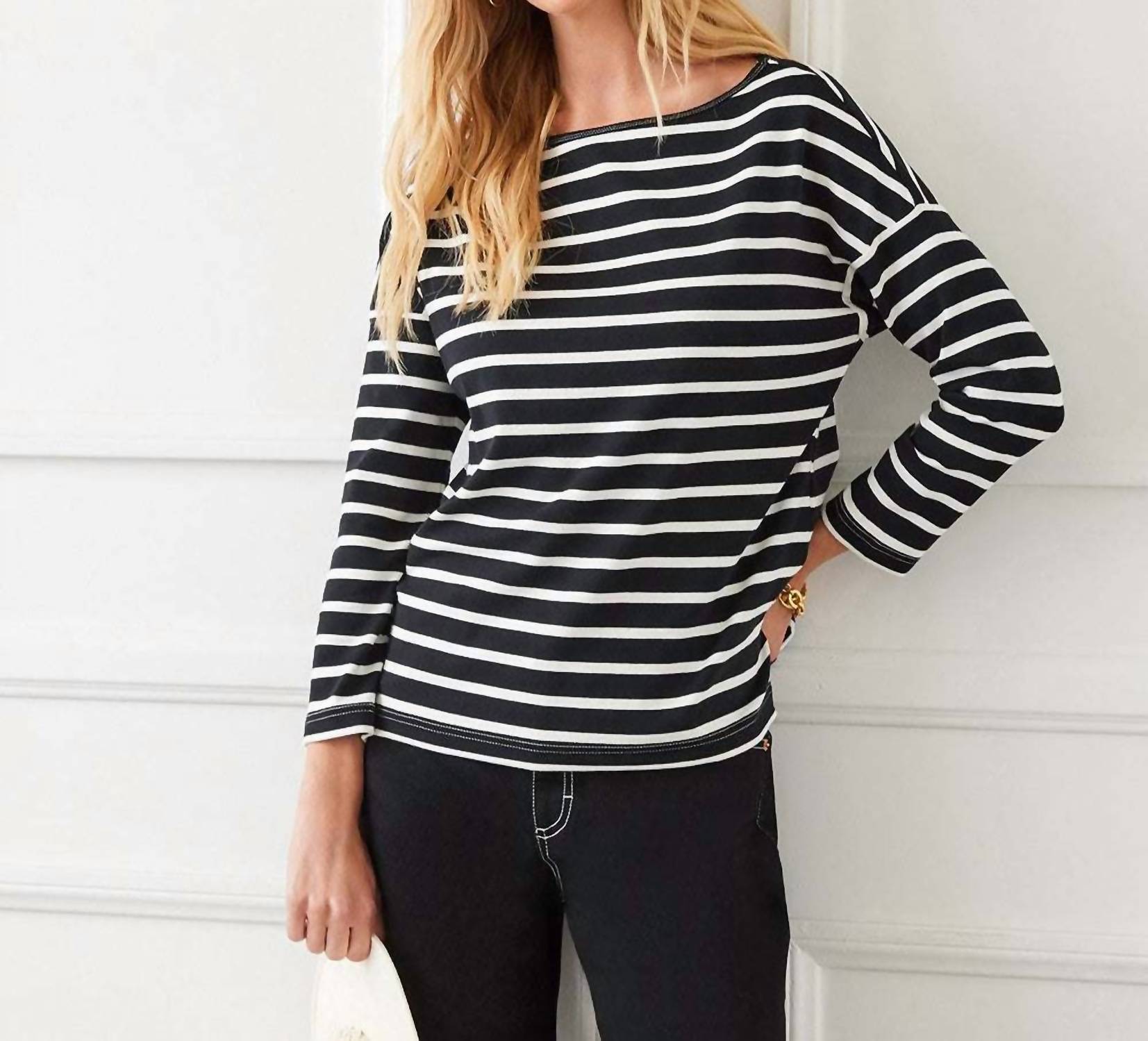 Karen Kane - Women's Three Quarter Sleeve Boatneck Top