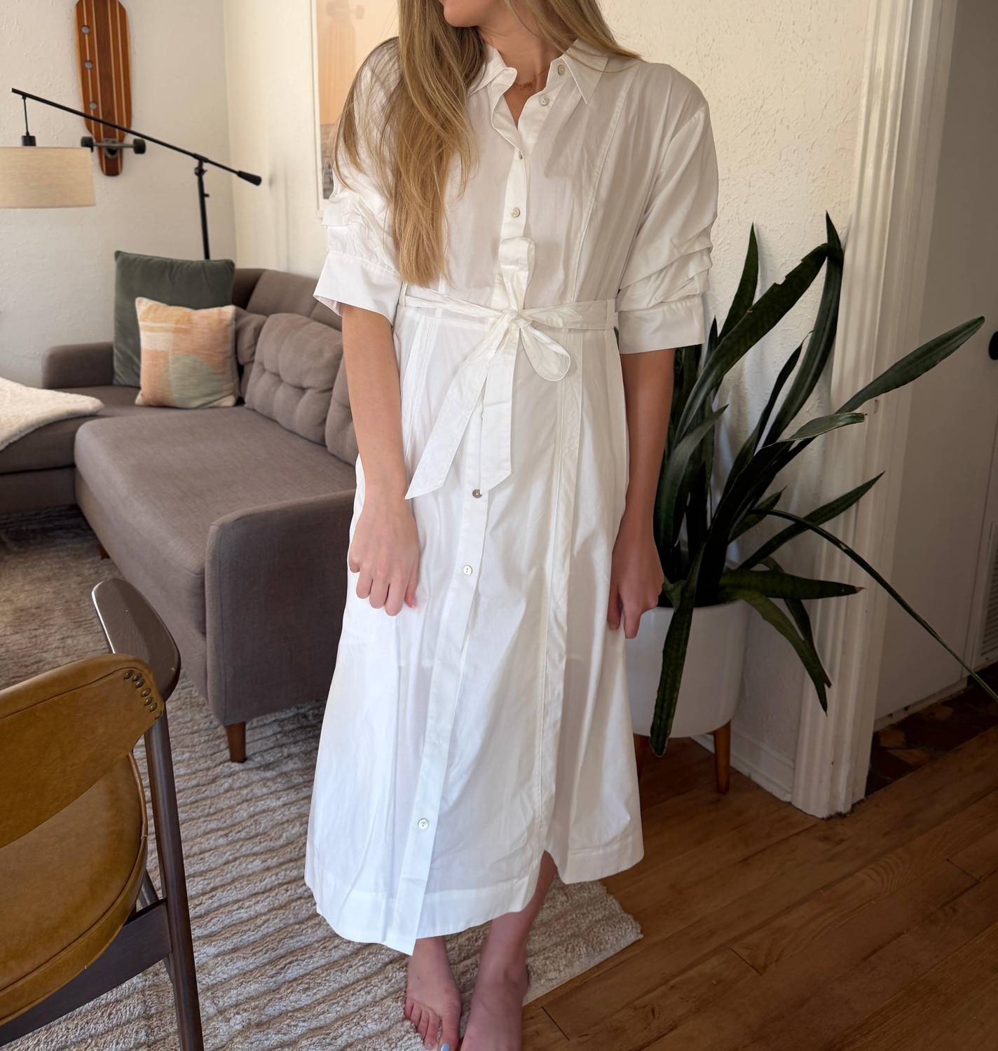 Pinch - Lorraine Tucked Sleeve Buttoned Midi Dress