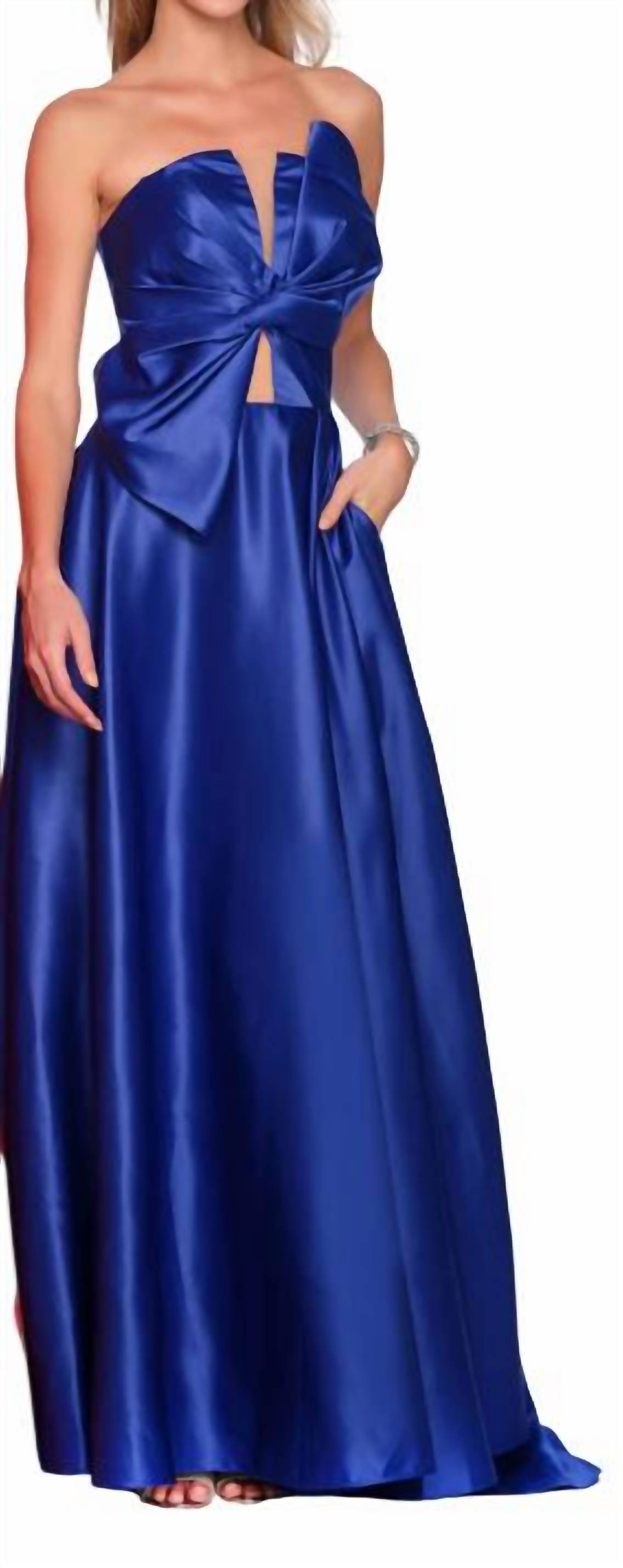 Dave & Johnny - Elegant Strapless Full-length Dress