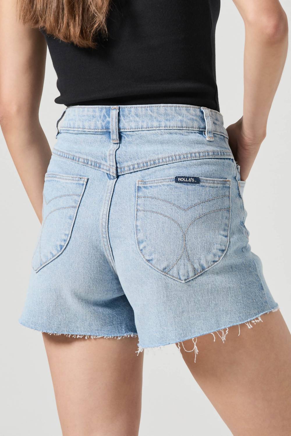ROLLA'S Original High Waist Short in sunshine blue - women's shorts - detail view