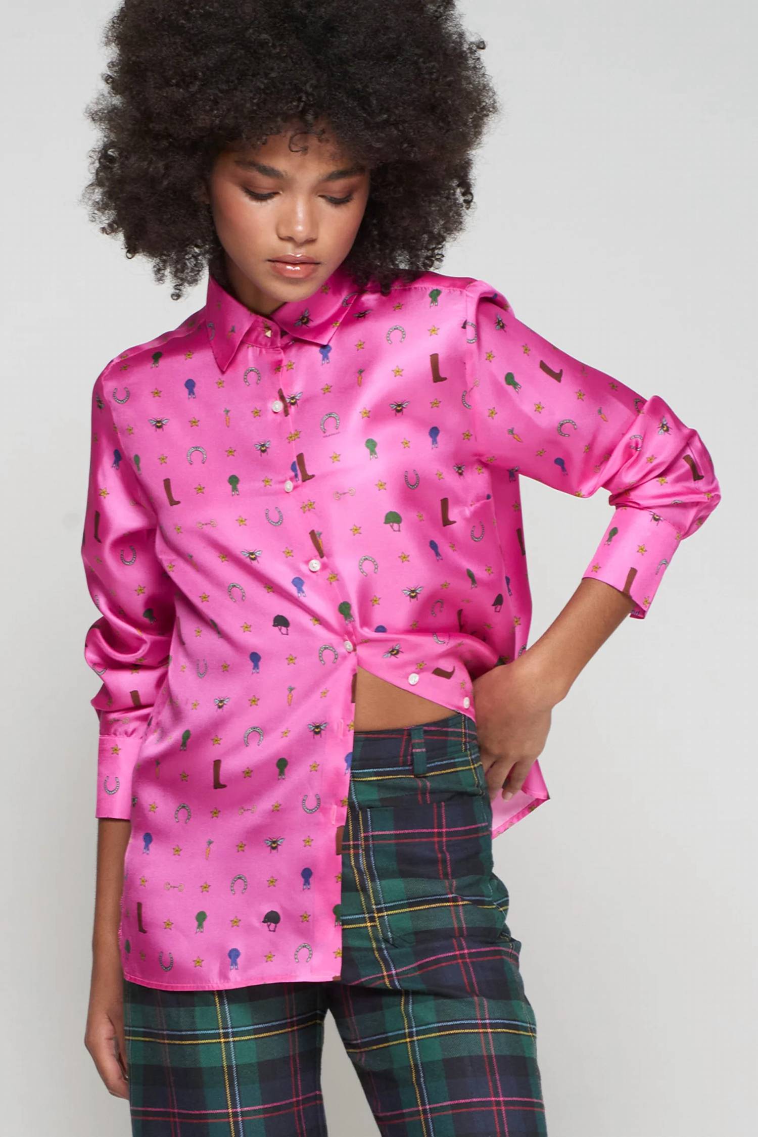 Vilagallo - Mariela Print Silk Shirt