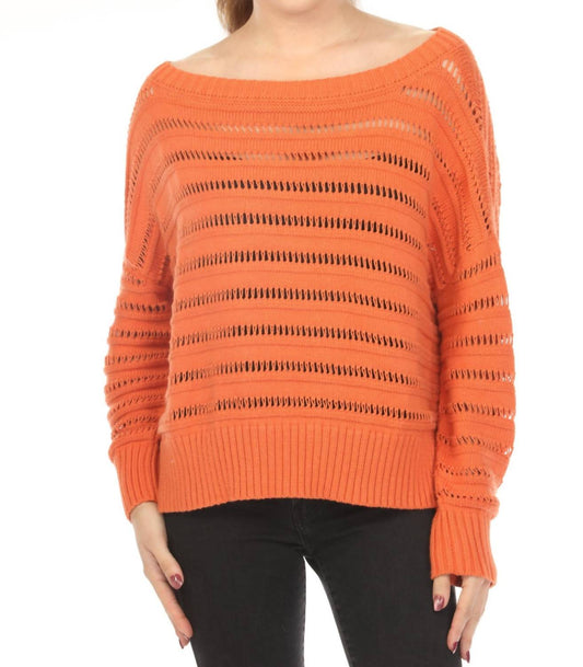 Planet By Lauren G. - Loomed Boatneck Sweater