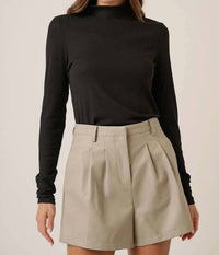 Mittoshop - Alaina Mock Neck Long Sleeve Knit Top