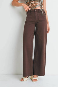 Jbd. - High Rise Mini Patch Pocket Wide Leg Jean