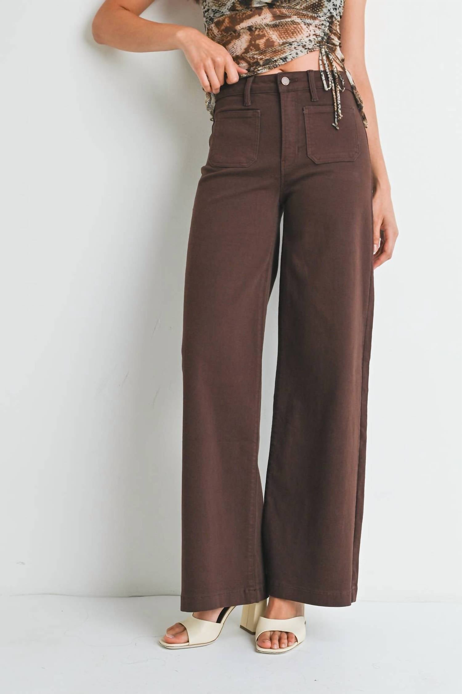 Jbd. - High Rise Mini Patch Pocket Wide Leg Jean