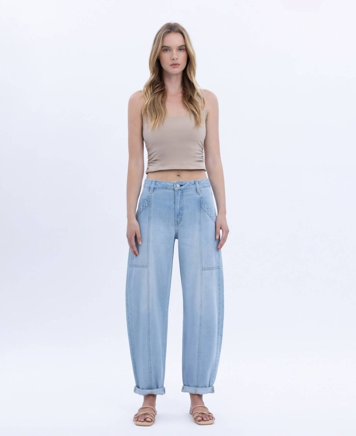 Vervet By Flying Monkey - Kate Super High Rise Cuffed Ankle Barrel Jeans