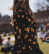 catherine gee Daria French Cuff Silk Blouse in gold monarch - women's blouse - alternate view