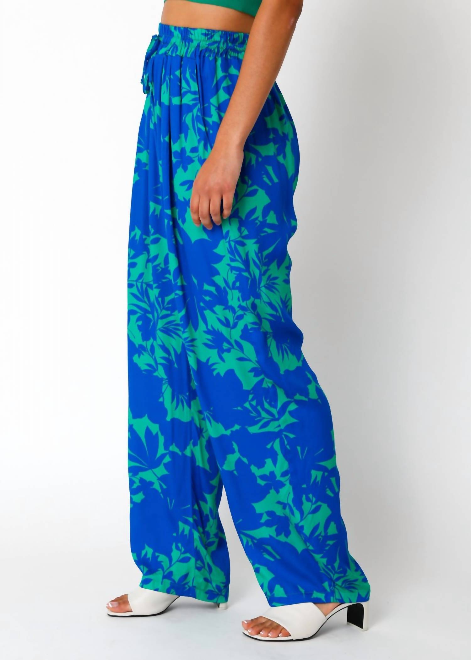 Olivaceous - Raven Floral Wide Leg Pants
