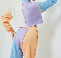 Atelier Delphine Patchwork Rugby Shirt in beach and sun - women's long sleeve top - alternate view
