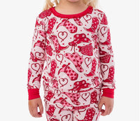 Rufflebutts - Girl's Softsnooze Ruffle Long Sleeve Pajama Set With Signature Rear Ruffles