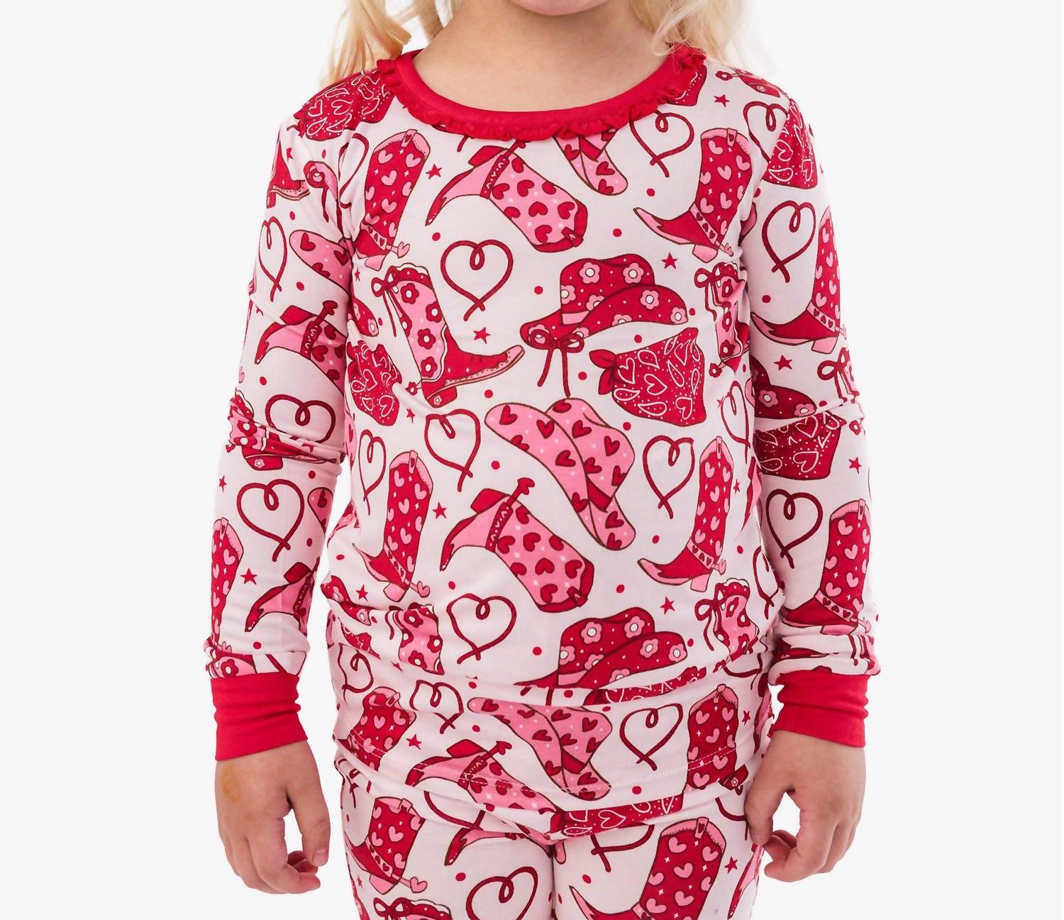 Rufflebutts - Girl's Softsnooze Ruffle Long Sleeve Pajama Set With Signature Rear Ruffles
