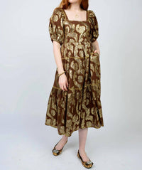 Sister Mary - Metallic Rose Midi Dress