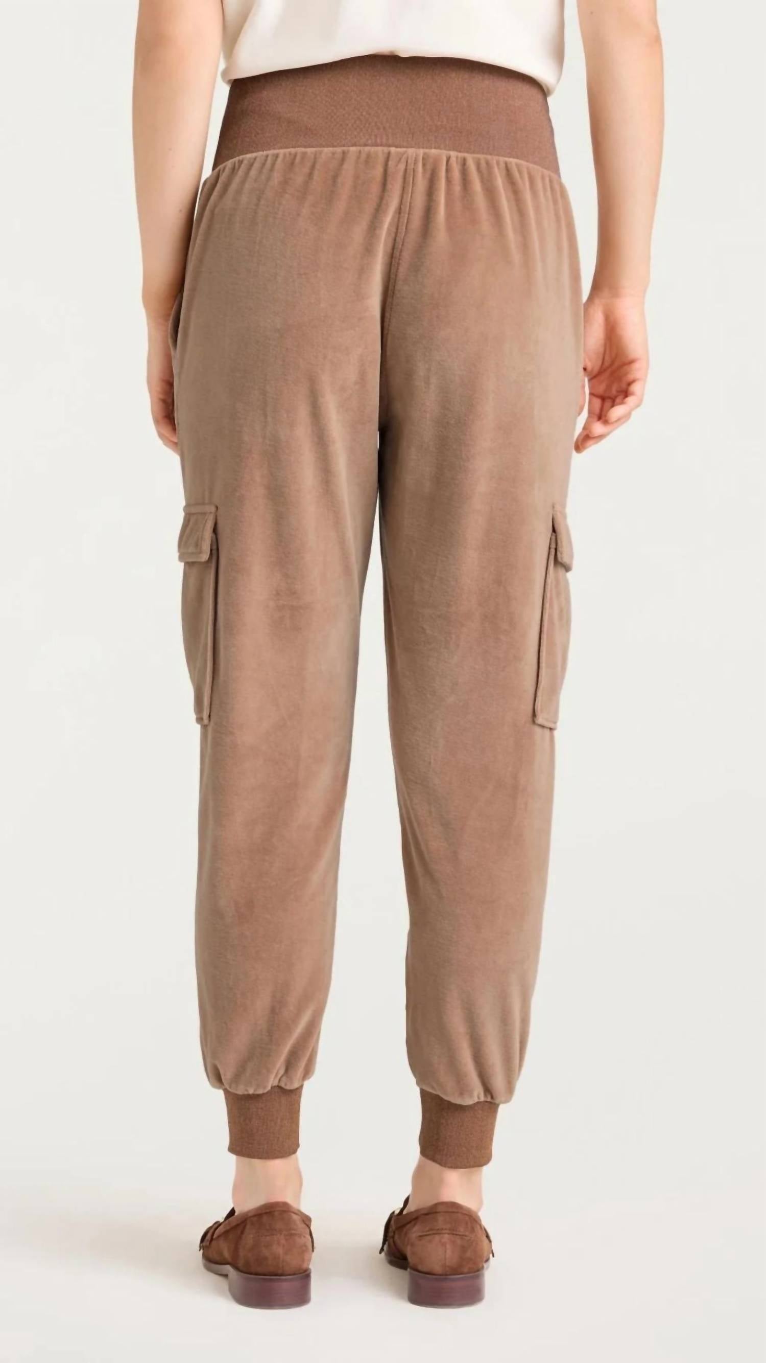 cinq a sept Velour Giles Pant in mocha - women's pants - alternate view