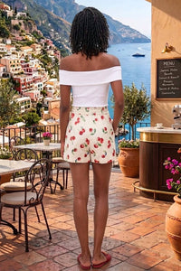 Skies Are Blue - High-waisted Tailored Pintuck Shorts