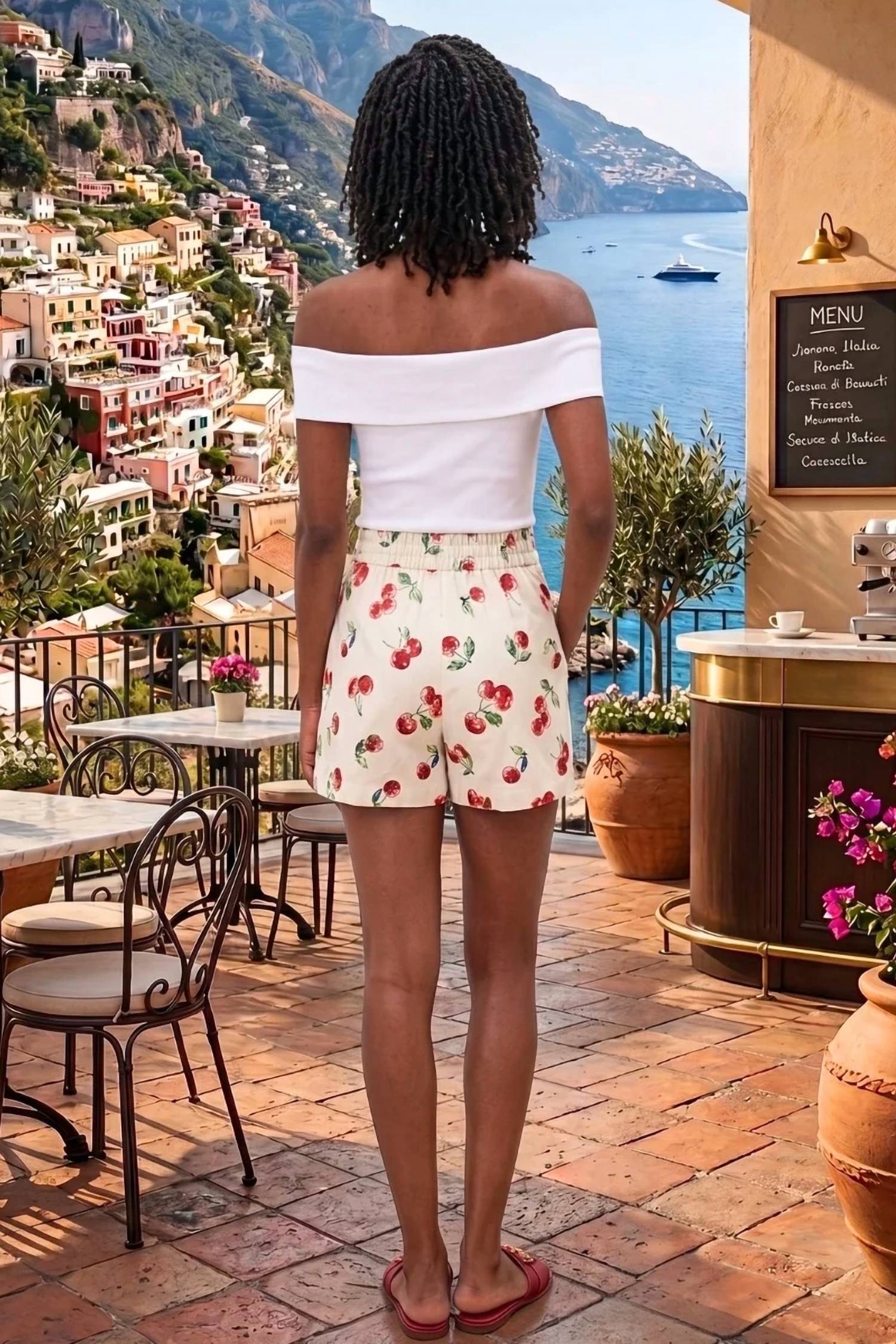 Skies Are Blue - High-waisted Tailored Pintuck Shorts