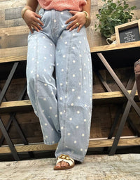 Peach Love - Polka Dot Gypsy Fit Pants