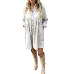 AnnieWear The Nellie Dress in oatmeal - women's dress
