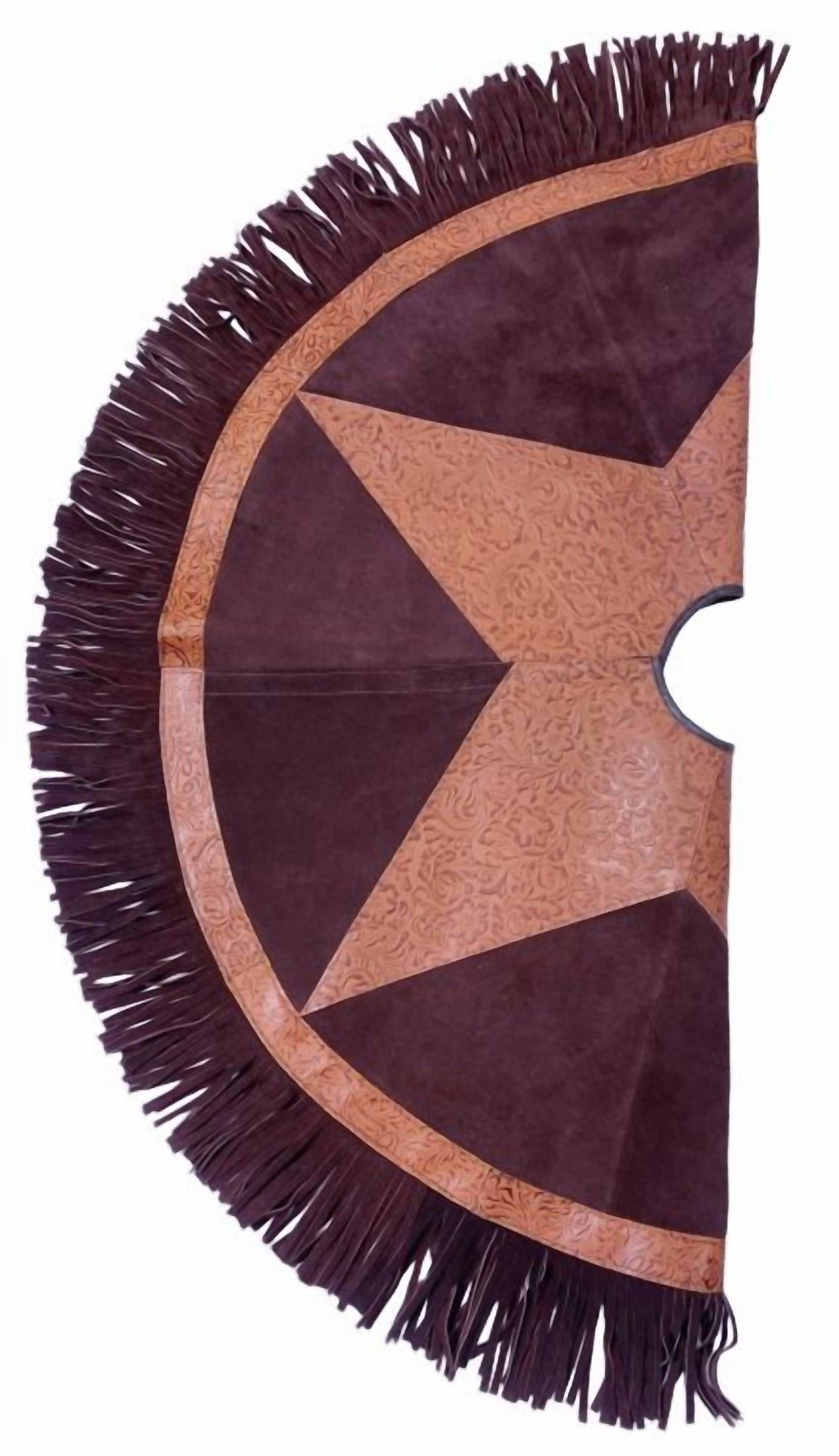 Showman - Embossed Star Suede Leather Christmas Tree Skirt