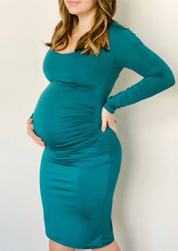 Liv Maternity - Ruched Stretch Long-Sleeve Dress