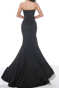 Jovani - Strapless Straight Neckline Slit Mermaid Gown