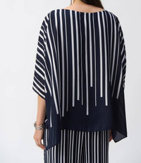 Joseph Ribkoff - Striped Abstract Poncho Top