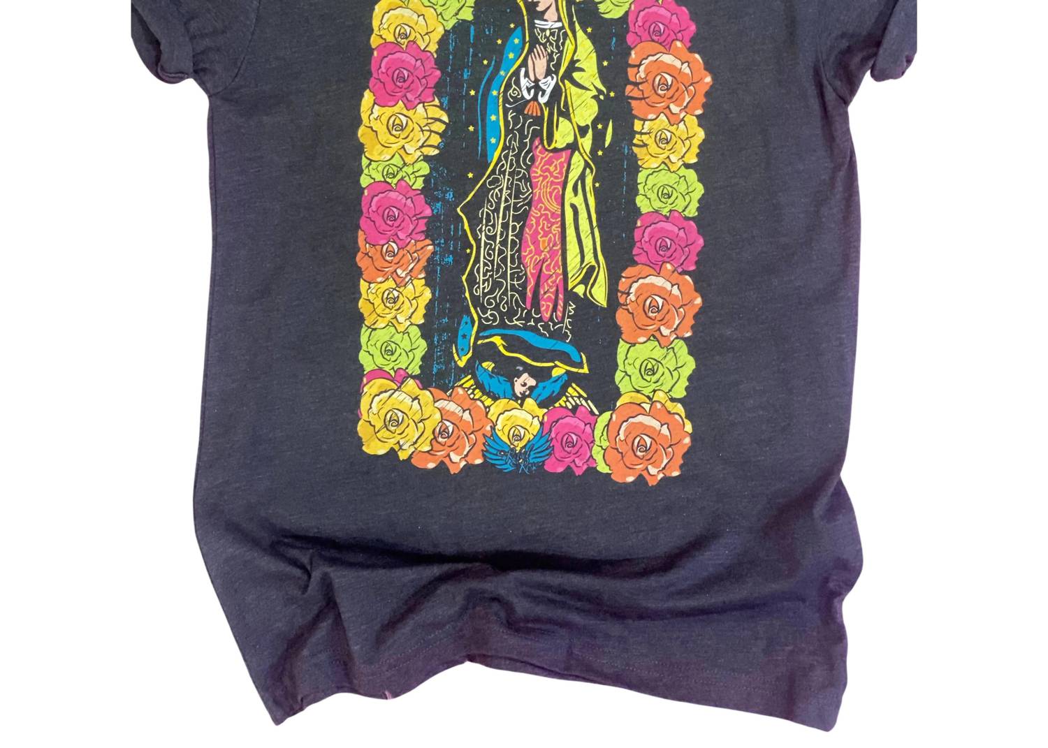 Rebel Rose - Women's Lady Of Guadalupe Floral Graphic Tee