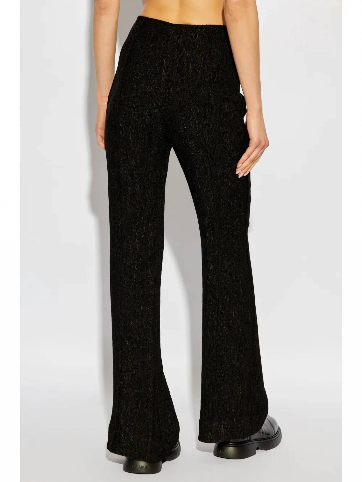 Ganni - Viscose Stretch Crepe Flared Pants