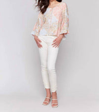 Charlie B - Stitch Detail Three-quarter Sleeve Blouse