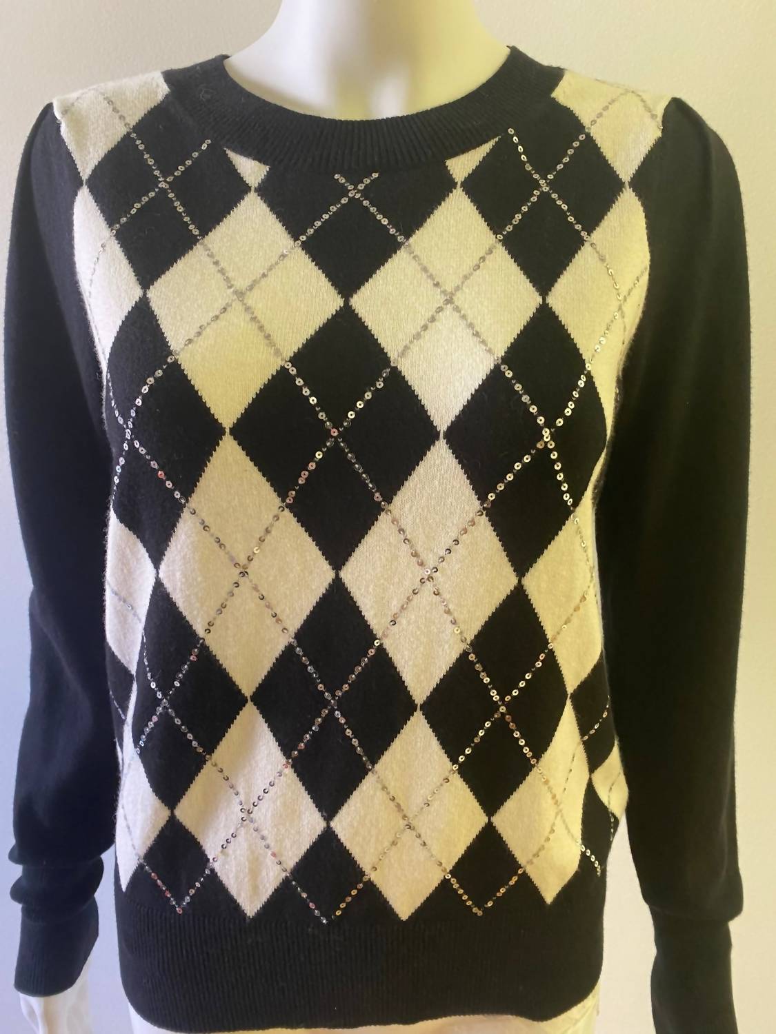 Elliott Lauren - Argyle Sweater with Sequins
