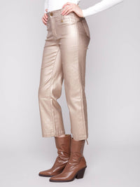Charlie B - Women's Metallic Wax Crop Pant