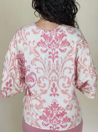 Charlie B - Printed Wide Elbow Sleeve V-neck Blouse